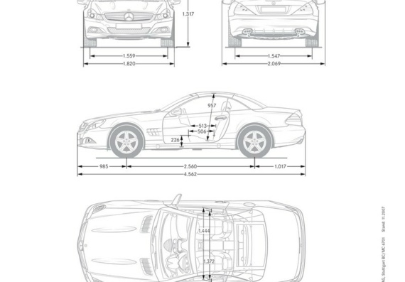 Mercedes Benz SL Class (2009) (Mercedes Benz SL Class (2009)) - drawings (drawings) of the car